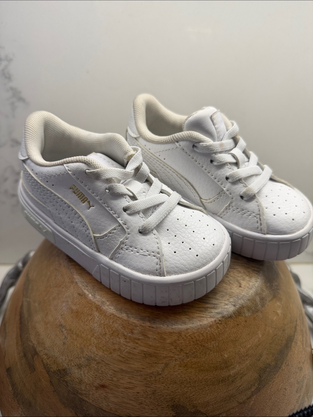 Puma Kids White Low-Top Lace-Up Sneakers